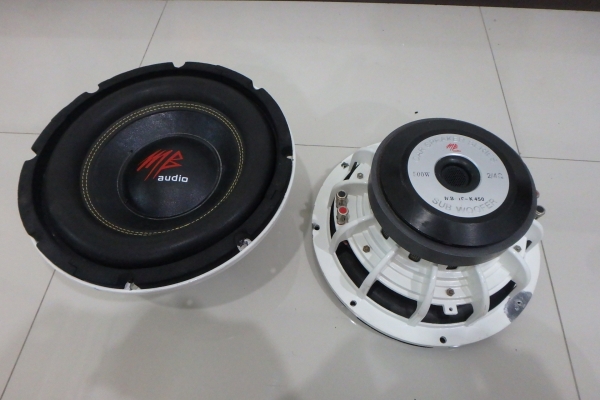 ลำโพงซับ10นิ้ว โครงหล่อ ว้อยส์คู่ ว้อยส์3นิ้ว 1ก้อน ยี่ห้อ MB audio รุ่น MB-10-K450 สภาพใหม่ 1 คู่