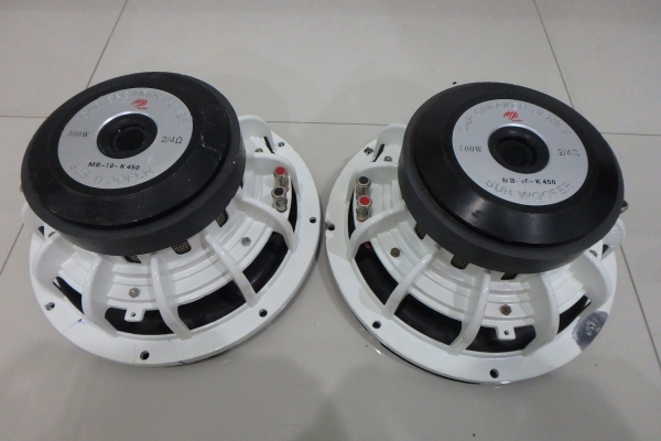 ลำโพงซับ10นิ้ว โครงหล่อ ว้อยส์คู่ ว้อยส์3นิ้ว 1ก้อน ยี่ห้อ MB audio รุ่น MB-10-K450 สภาพใหม่ 1 คู่ ลำโพงซับ10นิ้ว โครงหล่อ ว้อยส์คู่ ว้อยส์3นิ้ว 1ก้อน ยี่ห้อ MB audio รุ่น MB-10-K450 สภาพใหม่ 1 คู่