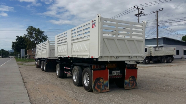 Hino 380 แรง ปี 56 แม่ลูกดัมพ์สามมิตร ลูก 3 เพลาแท้ ทะเบียนพร้อม