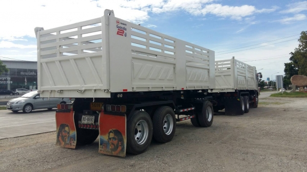 Hino 380 แรง ปี 56 แม่ลูกดัมพ์สามมิตร ลูก 3 เพลาแท้ ทะเบียนพร้อม