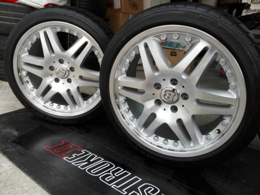 ล้อแม็ก BRABUS Block 6 ขอบ 18 หน้า 8.5 ET 35 หลัง 9.5 ET 38 5 รู 112 ทำสีปัดเงาหน้ามาใหม่ ใส่ Benz ได้หลายรุ่น
