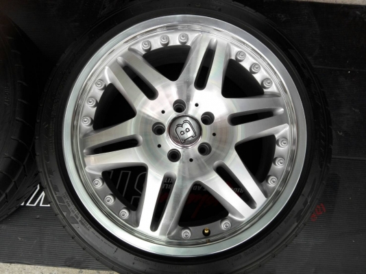 ล้อแม็ก BRABUS Block 6 ขอบ 18 หน้า 8.5 ET 35 หลัง 9.5 ET 38 5 รู 112 ทำสีปัดเงาหน้ามาใหม่ ใส่ Benz ได้หลายรุ่น