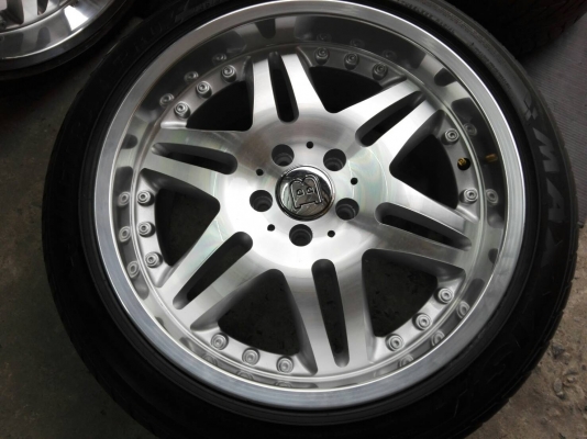 ล้อแม็ก BRABUS Block 6 ขอบ 18 หน้า 8.5 ET 35 หลัง 9.5 ET 38 5 รู 112 ทำสีปัดเงาหน้ามาใหม่ ใส่ Benz ได้หลายรุ่น