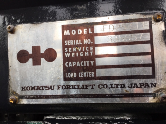 ขาย ฟอร์คลิฟท์ KOMATSU 2.5 ตัน เสาสูง 4.50 เมตร ญี่ปุ่นแท้ โทร.090-986-2521 อ๊อบ