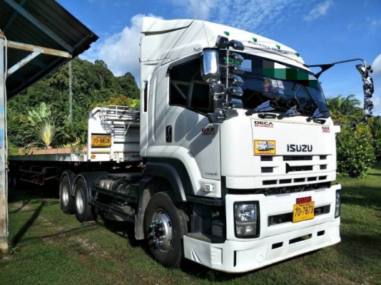 ขาย ISUZU GXZ 360 รถปี 56 กับ หางพื้นเรียบสามเพลา อู่ พนัสหางปี 60 ขายคู่หรือแยกหางก็ได้ครับ