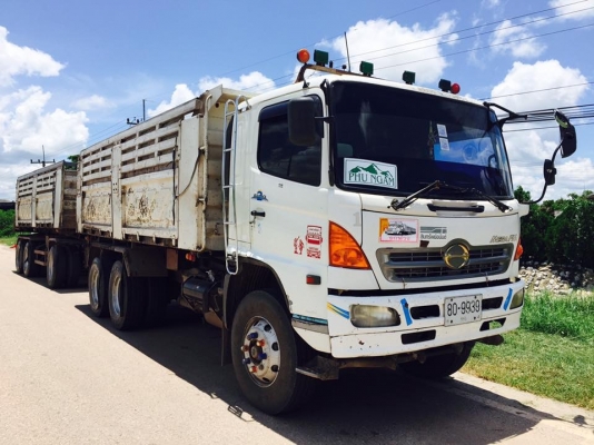 Hino 320 แรง ปี 48 กระบะดัมพ์สามมิตรแม่ลูก 3 เพลาแท้ พร้อมใช้งาน