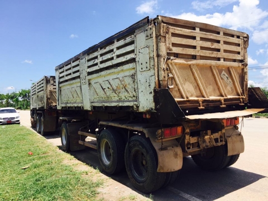 Hino 320 แรง ปี 48 กระบะดัมพ์สามมิตรแม่ลูก 3 เพลาแท้ พร้อมใช้งาน