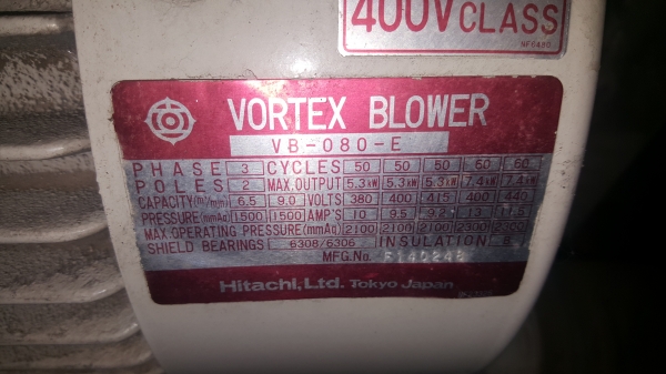 ขายริงโบลเวอร์ ดูดเป่า ฮิตาชิ VB-080-E 5.3KW มี 4 ตัวๆละ 20,000 บาทหนัก109กิโล/ตัว ขายริงโบลเวอร์ ดูดเป่า ฮิตาชิ VB-080-E 5.3KW มี 4 ตัวๆละ 20,000 บาทหนัก109กิโล/ตัว