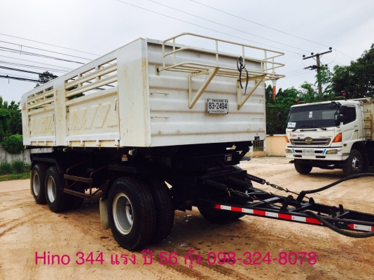 Hino 344 แรง ปี 56 กระบะดัมพ์สามมิตรแม่ลูก 3 เพลาแท้ พร้อมใช้งาน