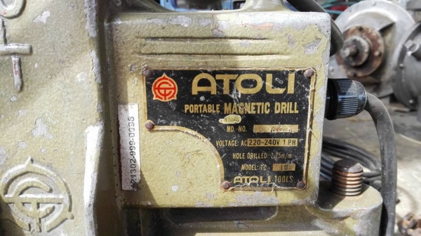 ** SOLD ** สว่านแม่เหล็ก ATORI ขนาด 30 mm ไฟบ้าน 220V พร้อมใช้ ** SOLD ** สว่านแม่เหล็ก ATORI ขนาด 30 mm ไฟบ้าน 220V พร้อมใช้