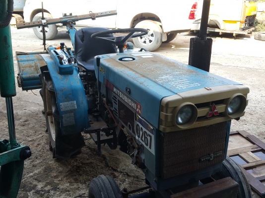 รถไถ MITSUBISHI D1550 รถเก่านอกพึ่งนำเข้ามา ยังไม่เคยใช้งานในไทย เครื่องดี ปั๊มแรง มีผานพรวนดิน (มี VDO การทำงานให้ชม)