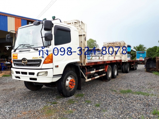 Hino 320 แรง ปี 50 พื้นเรียบแม่ลูกอู่รุ่งเจริญ ลูก 3 เพลา ยาว 7 เมตร แยกแม่ลูกได้