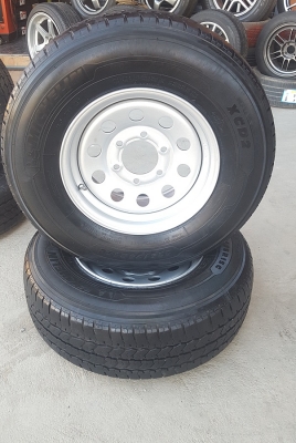 ขายล้อกะทะผ่าใหม่ขอบ15 พร้อมยาง\%XCD225/75/15 2 ล้อ