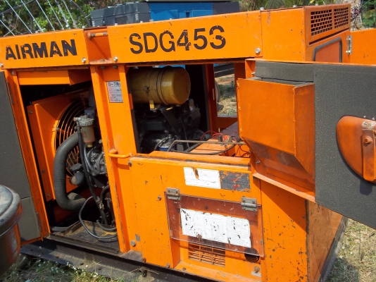 เครื่องปั่นไฟเก่าญี่ปุ่น AIRMAN ขนาด 45 KVA  เครื่อง HINO WO4D ใหม่ ไดร์ TAIYO  เซตนอก จากประเทศญี่ปุ่น