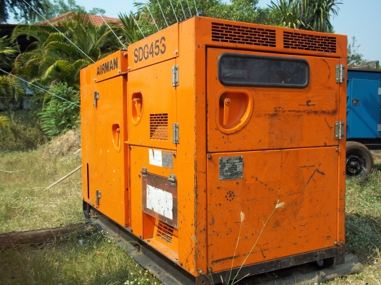 เครื่องปั่นไฟเก่าญี่ปุ่น AIRMAN ขนาด 45 KVA  เครื่อง HINO WO4D ใหม่ ไดร์ TAIYO  เซตนอก จากประเทศญี่ปุ่น