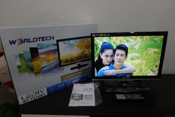 LED TV Worldtech ขนาด 19 นิ้ว รุ่น WT-TV19W1 มีรีโมท คู่มือ กล่อง สภาพใหม่