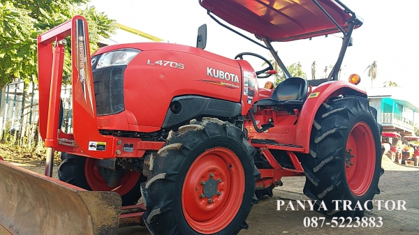 สินค้าเข้าใหม่ #ขายรถแทรกเตอร์มือสอง #คูโบต้าL4708 ปี56 ราคา 395,000 บ. รถไร่ สภาพดี พร้อมใช้งาน  สีเดิมๆ จากโรงงาน ใบมีดคานล่างพร้อมผานพรวน 6&times;24 ยางหน้าใหม่1คู่