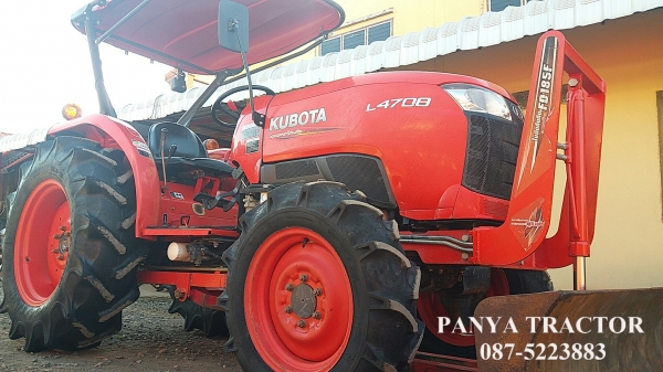 สินค้าเข้าใหม่ #ขายรถแทรกเตอร์มือสอง #คูโบต้าL4708 ปี56 ราคา 395,000 บ. รถไร่ สภาพดี พร้อมใช้งาน  สีเดิมๆ จากโรงงาน ใบมีดคานล่างพร้อมผานพรวน 6&times;24 ยางหน้าใหม่1คู่