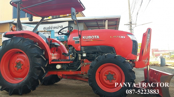 สินค้าเข้าใหม่ #ขายรถแทรกเตอร์มือสอง #คูโบต้าL4708 ปี56 ราคา 395,000 บ. รถไร่ สภาพดี พร้อมใช้งาน  สีเดิมๆ จากโรงงาน ใบมีดคานล่างพร้อมผานพรวน 6&times;24 ยางหน้าใหม่1คู่
