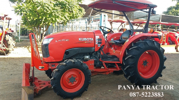 สินค้าเข้าใหม่ #ขายรถแทรกเตอร์มือสอง #คูโบต้าL4708 ปี56 ราคา 395,000 บ. รถไร่ สภาพดี พร้อมใช้งาน  สีเดิมๆ จากโรงงาน ใบมีดคานล่างพร้อมผานพรวน 6&times;24 ยางหน้าใหม่1คู่