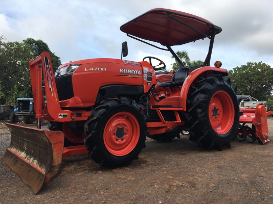 ขาย L4708DT พร้อมใบดันหน้า+โรตารี่ รถ180ช.ม. ปี59 เดิมทั้งคัน รถเกรดAสภาพ98\% เหมือนได้รถใหม่