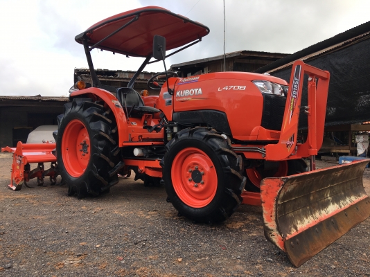 ขาย L4708DT พร้อมใบดันหน้า+โรตารี่ รถ180ช.ม. ปี59 เดิมทั้งคัน รถเกรดAสภาพ98\% เหมือนได้รถใหม่