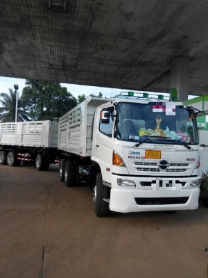ขายดาวน์ 1,200,000 HINO MEGA 344 ปี 59 แม่ดั้ม=ลูกดั้ม 3 คาน วิ่ง 180,000 กม.รถสวยเหมือนใหม่ ขายดาวน