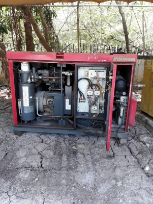 ปั๊มลมแบบสกรู AIRMAN SMS22 เก่าญี่ปุ่น มีdryerในตัว