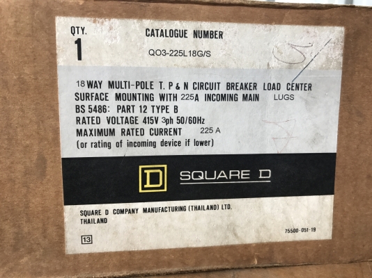 ขายตู้ควบคุมไฟฟ้า Square D ของใหม่ในกล่องไม่เคยใช้งาน มีหลายกล่องครับ