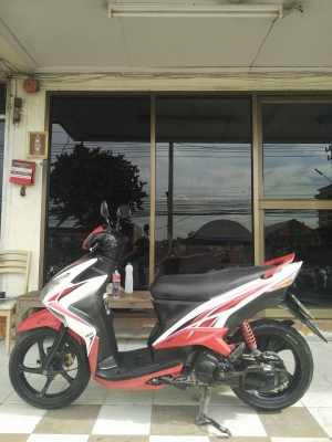 Yamaha Mio 125 รุ่น MX (ล้อแม็กซ์แท้) ปี 2553 สีดำแดงขาว รถสวย ขับอย่างหล่อ พร้อมใช้