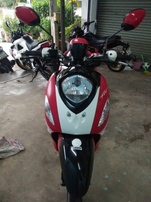 รุ่นหัวฉีด Fino FI สีแดงขาวดำ ปี 2556 ลาย Sport สวยสดสปอร์ตฝุดๆ