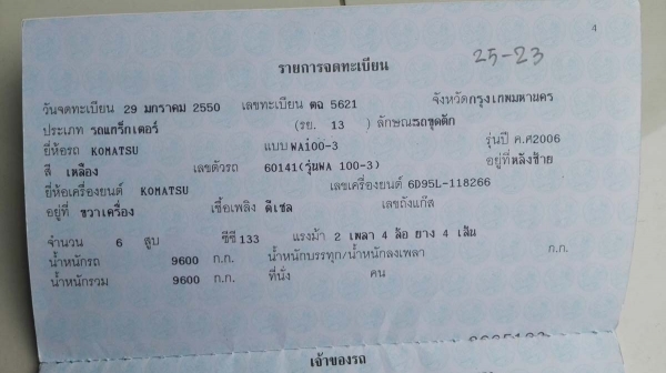 รถตักมือสอง/ Komatsu WA100-3 เก่าในใช้ในไทยแล้วแต่เก็บจุดออนแล้ว เอกสารเล่ม รถตักมือสอง/ Komatsu WA100-3 เก่าในใช้ในไทยแล้วแต่เก็บจุดออนแล้ว เอกสารเล่ม