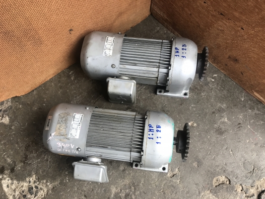 ขายมอเตอร์เกียร์ Mitsubishi 1HP. 380V made in Japan อัตราทด 1:25 มีระบบเบรคในตัว สภาพสวย พร้อมใช้งาน มี 2ตัว ครับ