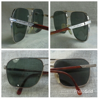 แว่นตาสองกษัตริย์  เฟรนช์วินเทจ ยุค &#039;80s  โมเดล &#039;สี่เหลี่ยม - นักบิน&#039;  บิ๊กไซซ์ !  Vintage LANCEL Paris handmade in France
