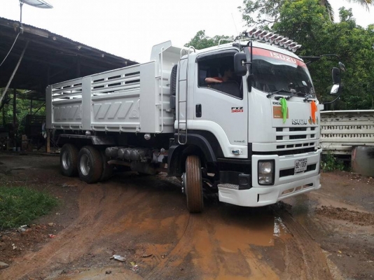 Isuzu 360 แรง ปี 55 แม่เดี่ยวกระบะดัมพ์สามมิตร มีระบบลากพ่วง ทะเบียนพร้อม