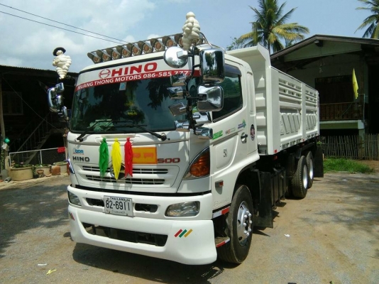 Hino 380 แรง ปี 56 แม่เดี่ยวกระบะดัมพ์สามมิตร มีระบบลากพ่วง ทะเบียนพร้อม