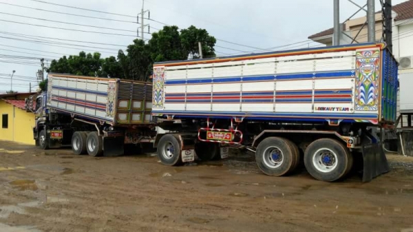 ขาย ISUZU 360 พ่วงแม่ลูก กระบะเนียมดั๊ม อู่ ซุนชัย รถปี 56 เดือน ธันวาคม