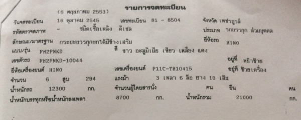 พ่วง 22 ล้อ HINO FM2P สมอทอง 300 แรง เทอร์โบอินเตอร์ ปี 45 กระบะมิเนียมคอกเกษตร  - ดั้ม อู่สหกิจ  1.75 ล้านต่อรอง