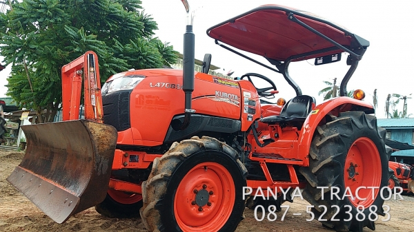 รถเข้าใหม่#ปัญญาแทรคเตอร์..จัดมาให้ครับ ด่วน 455,000 บาท.  คูโบต้า L4708SP ใบมีดคานล่างFD185F ผานพรวน6&times;24เฮฟวี่พลัส สีเดิมๆ สภาพพร้อมใช้ จัดส่ง อ.ลานสัก จ.อุทัยธานี