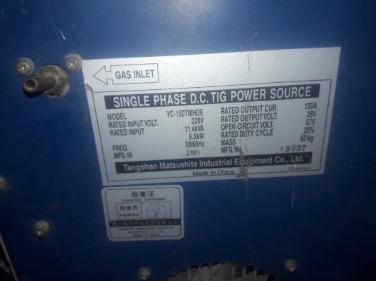 ขาย !! ตู้เชื่อม PANA-TIG.รุ่นMINI150.สภาพเดิมพร้อมใช้งาน.ไฟ220v.