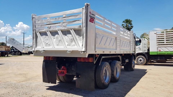 Hino 320 แรง ปี 51 แม่เดี่ยวมีระบบลากพ่วง กระบะดัมพ์สามมิตร ทะเบียนพร้อม