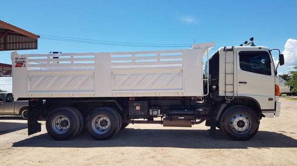 Hino 320 แรง ปี 51 แม่เดี่ยวมีระบบลากพ่วง กระบะดัมพ์สามมิตร ทะเบียนพร้อม