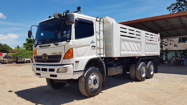 Hino 320 แรง ปี 51 แม่เดี่ยวมีระบบลากพ่วง กระบะดัมพ์สามมิตร ทะเบียนพร้อม