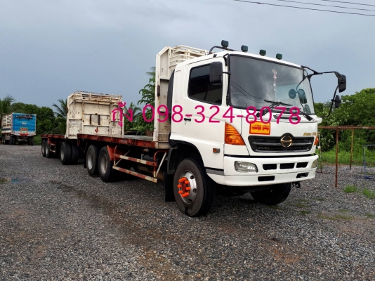 Hino 320 แรง ปี 50 พื้นเรียบแม่ลูกอู่รุ่งเจริญ ลูก 3 เพลา ยาว 7 เมตร แยกแม่ลูกได้