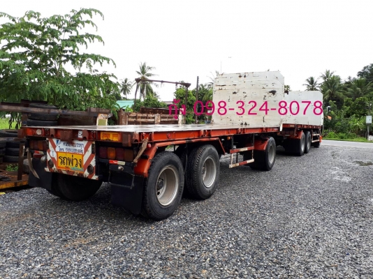 Hino 320 แรง ปี 50 พื้นเรียบแม่ลูกอู่รุ่งเจริญ ลูก 3 เพลา ยาว 7 เมตร แยกแม่ลูกได้