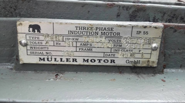** SOLD ** ริงโบวเวอร์ MULLER 7.5 HP 380V สภาพเดิมๆพร้อมใช้งาน