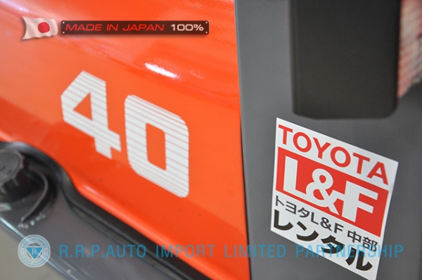 ขายรถโฟล์คลิฟท์มือสอง TOYOTA รุ่น 6FG40-10067 นำเข้าจากประเทศญี่ปุ่น 100\% ไม่เคยใช้งานในไทย