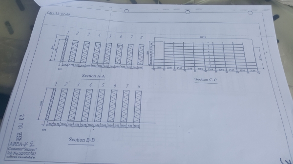 ขายชั้นวางของสูง 8 เมตรยาวช่องละ 2.50 เมตรยาว 5 ช่องสูง8 ช่องมี 31 แถวโลละ 20 บาท