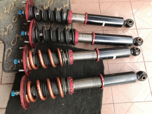 โช้คปรับเกลียวสไลดกระบอกปรับหนืดคู่หน้าสปริงสวิปเก่าญี่ปุ่นเเท้ไม่เคยใช้งานในไทย