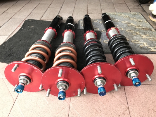 โช้คปรับเกลียวสไลดกระบอกปรับหนืดคู่หน้าสปริงสวิปเก่าญี่ปุ่นเเท้ไม่เคยใช้งานในไทย